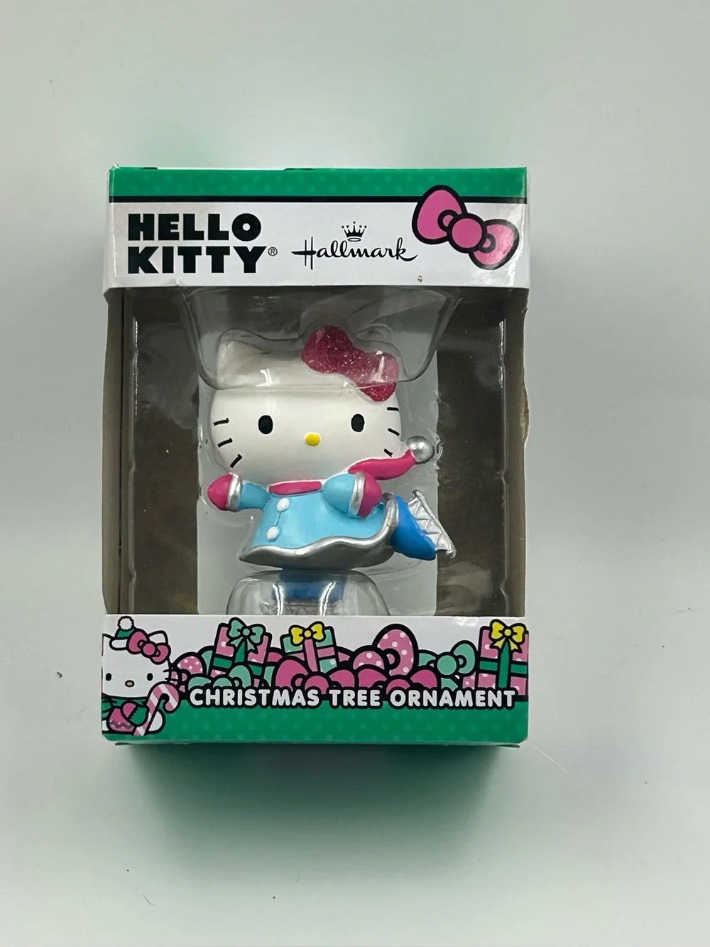 Hallmark Sanrio Hello Kitty Christmas Tree Ornament Ice Skating Pink Blue 2019